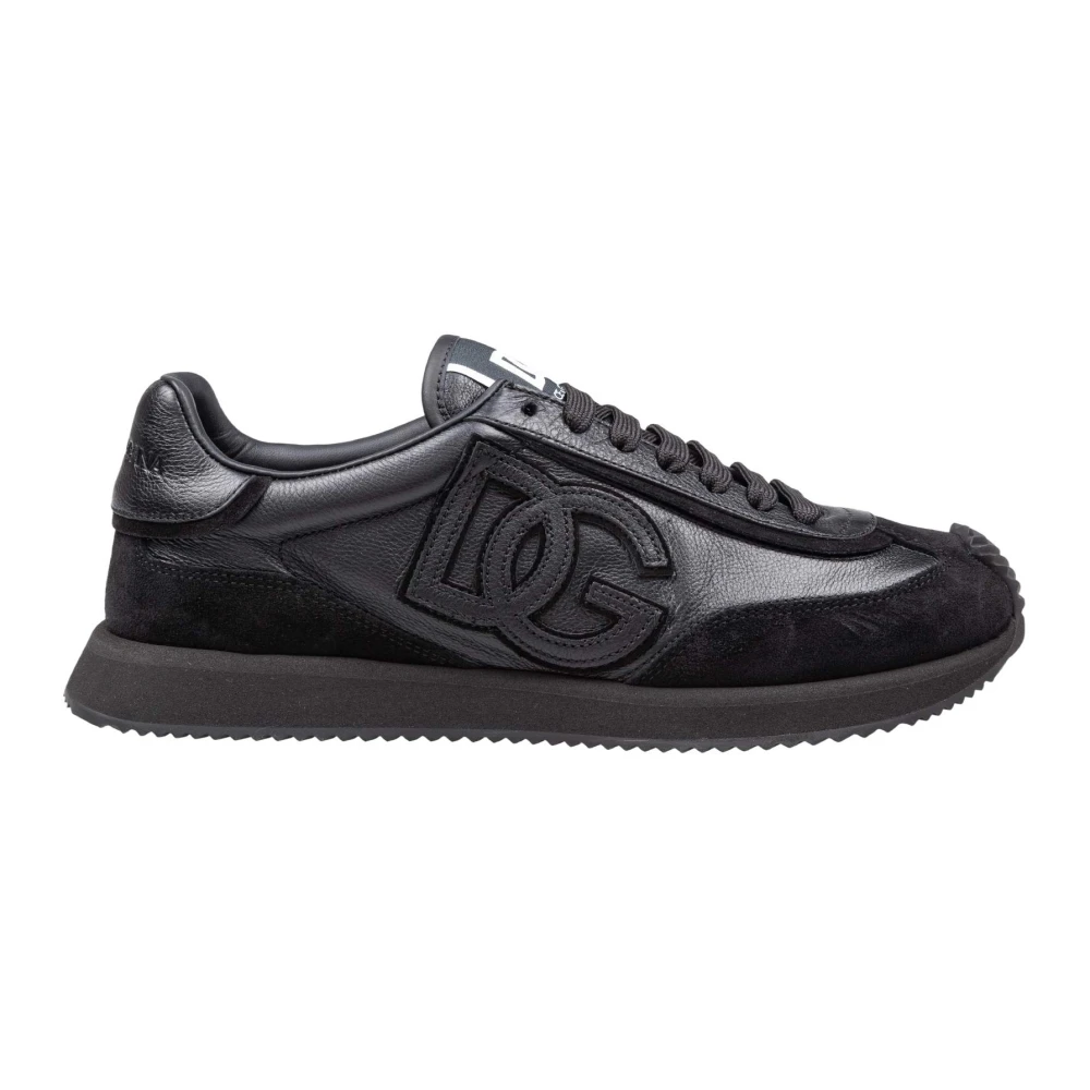Dolce & Gabbana Men's Black Sneakers, 8 Uk, Cushion Calfskin Sneaker