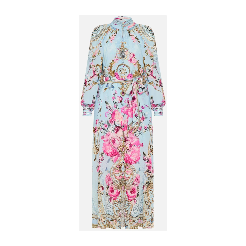 Camilla Raglan Mouw Zijden Overhemdjurk Multicolor Dames