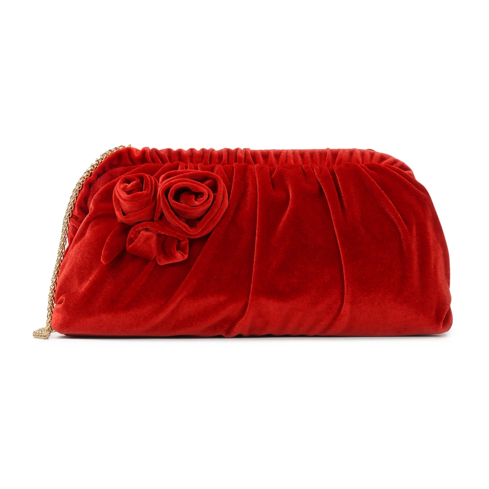 Kazar Rode stoffen handtas met grote bloemen Red Dames