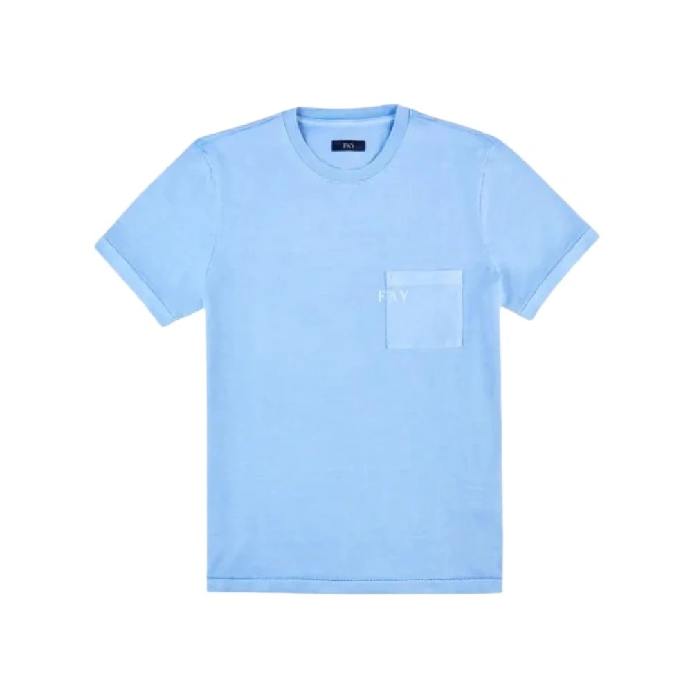 Fay - Tops > T-Shirts - Blue - Fay - Modalova
