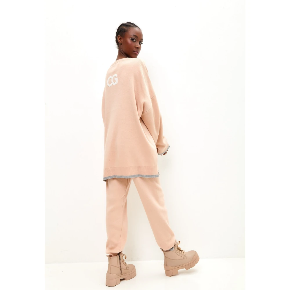 Cesare Gaspari Oversized Jogger set Poederroze Pink Dames
