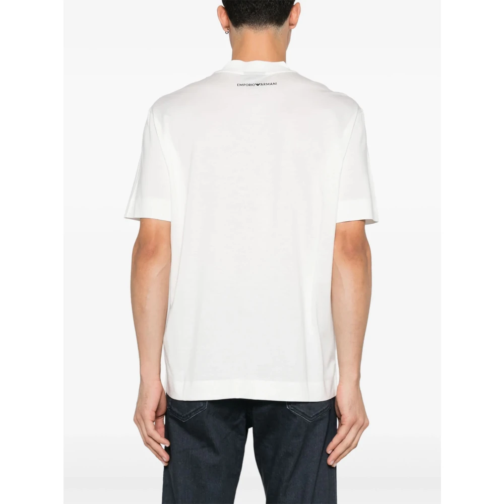 Emporio Armani Lyocell Katoenen T-shirt White Heren