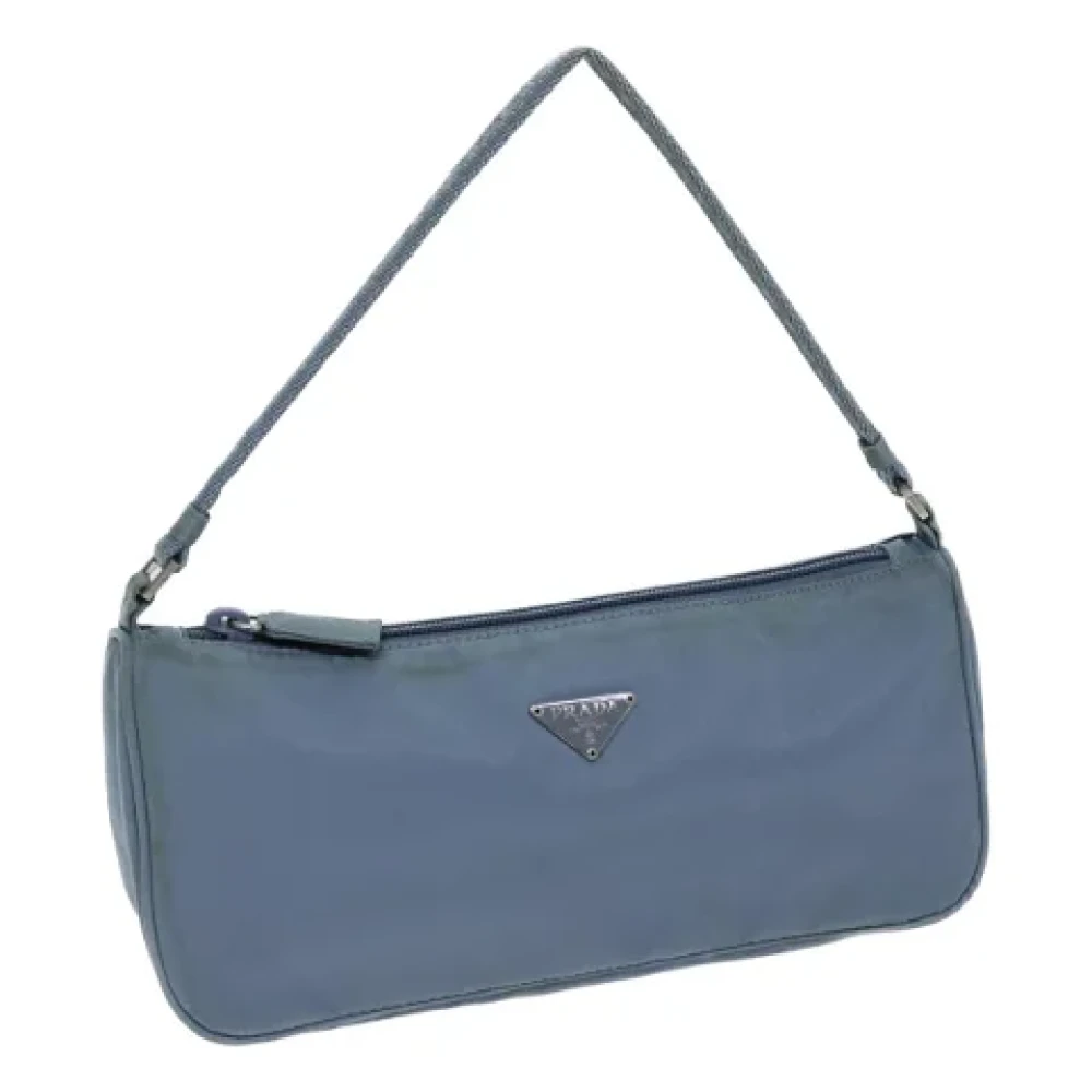 Prada Vintage Pre-owned Nylon pouches Blue Dames
