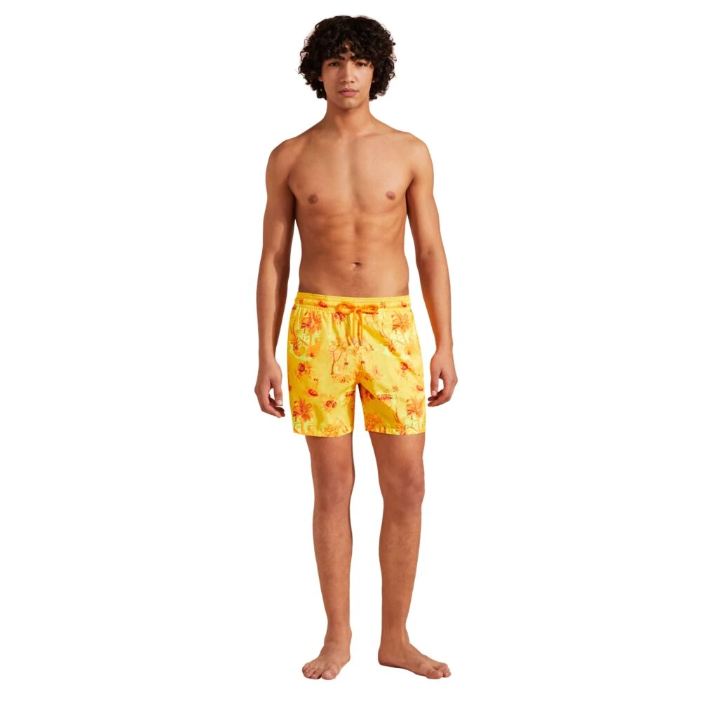 Vilebrequin Heren Toile de Jouy en Surf Zwemshorts Yellow Heren