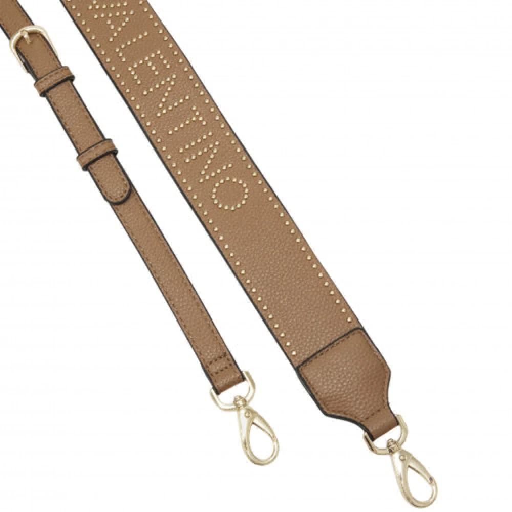 Valentino by Mario Valentino Rechthoekige Taupe Handtas met Gouden Inscriptie Beige Dames