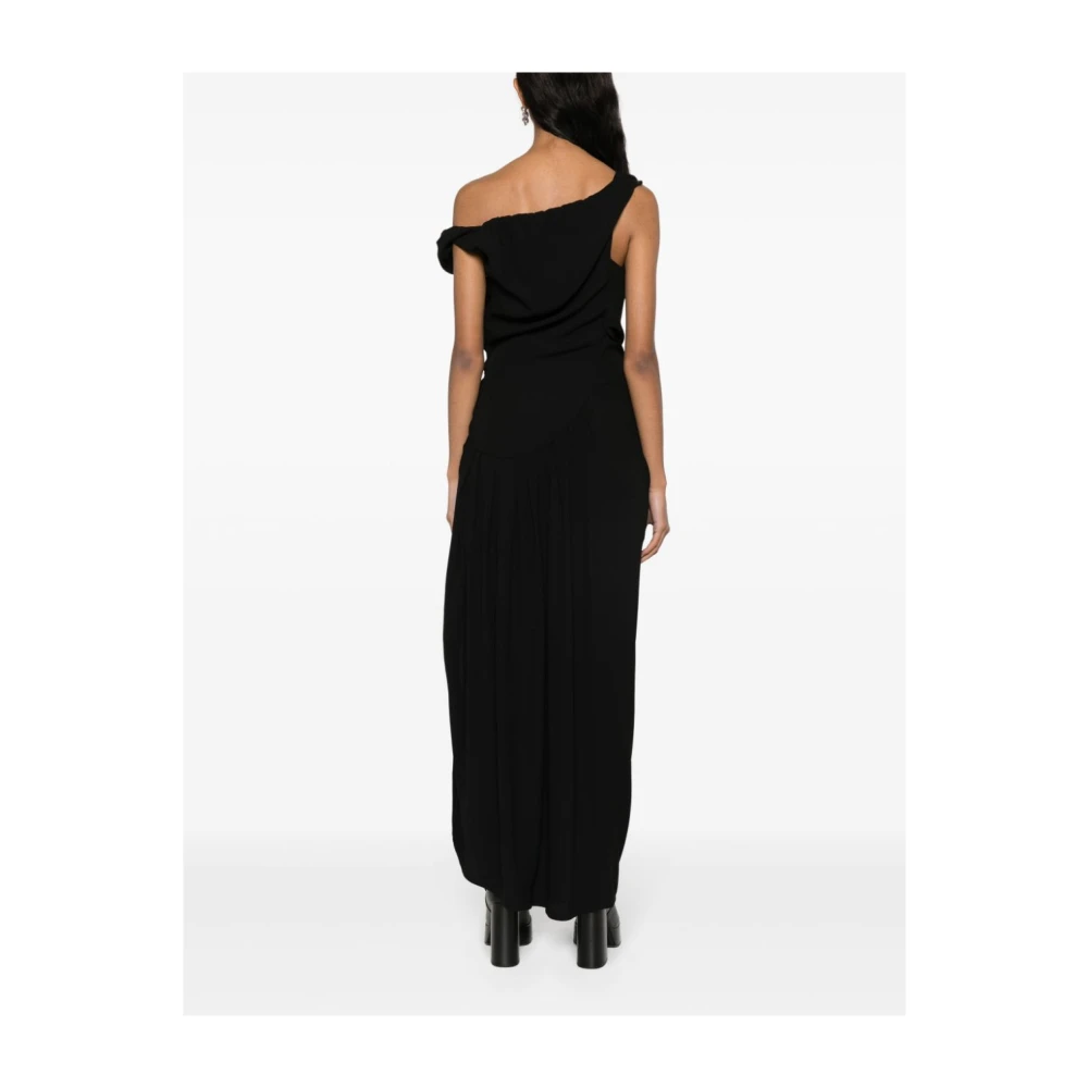 Vivienne Westwood Zwarte Maxi Jurk met Geplooide Details Black Dames