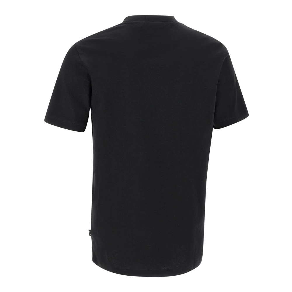 Hugo Boss Zwart Gekamd Katoenen T-shirt Ronde Hals Black Heren