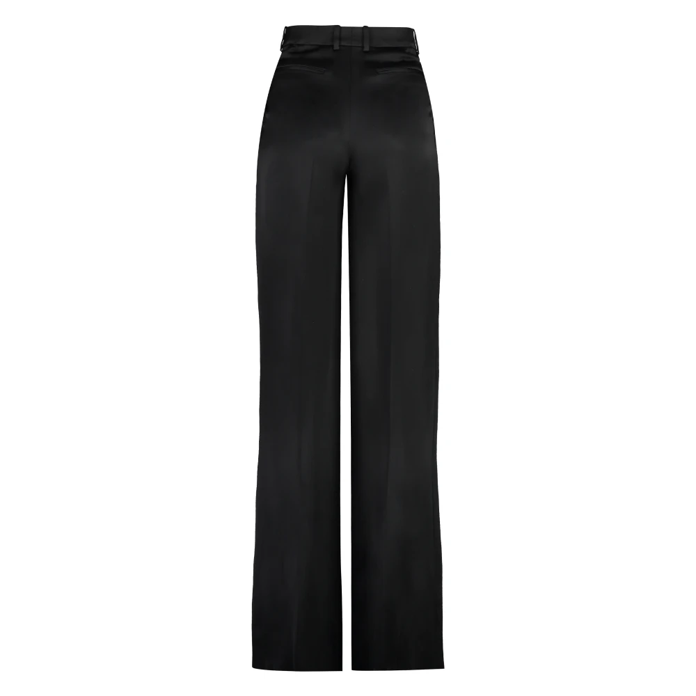 Saint Laurent Elegante Zijden Broek Black Dames