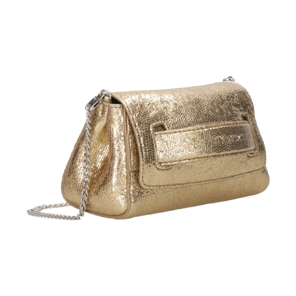 Orciani Gouden Metallic Leren Handtas met Kwast Yellow Dames