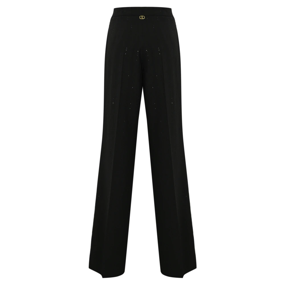 Twinset Zwarte Palazzo Broek met Pailletten Black Dames