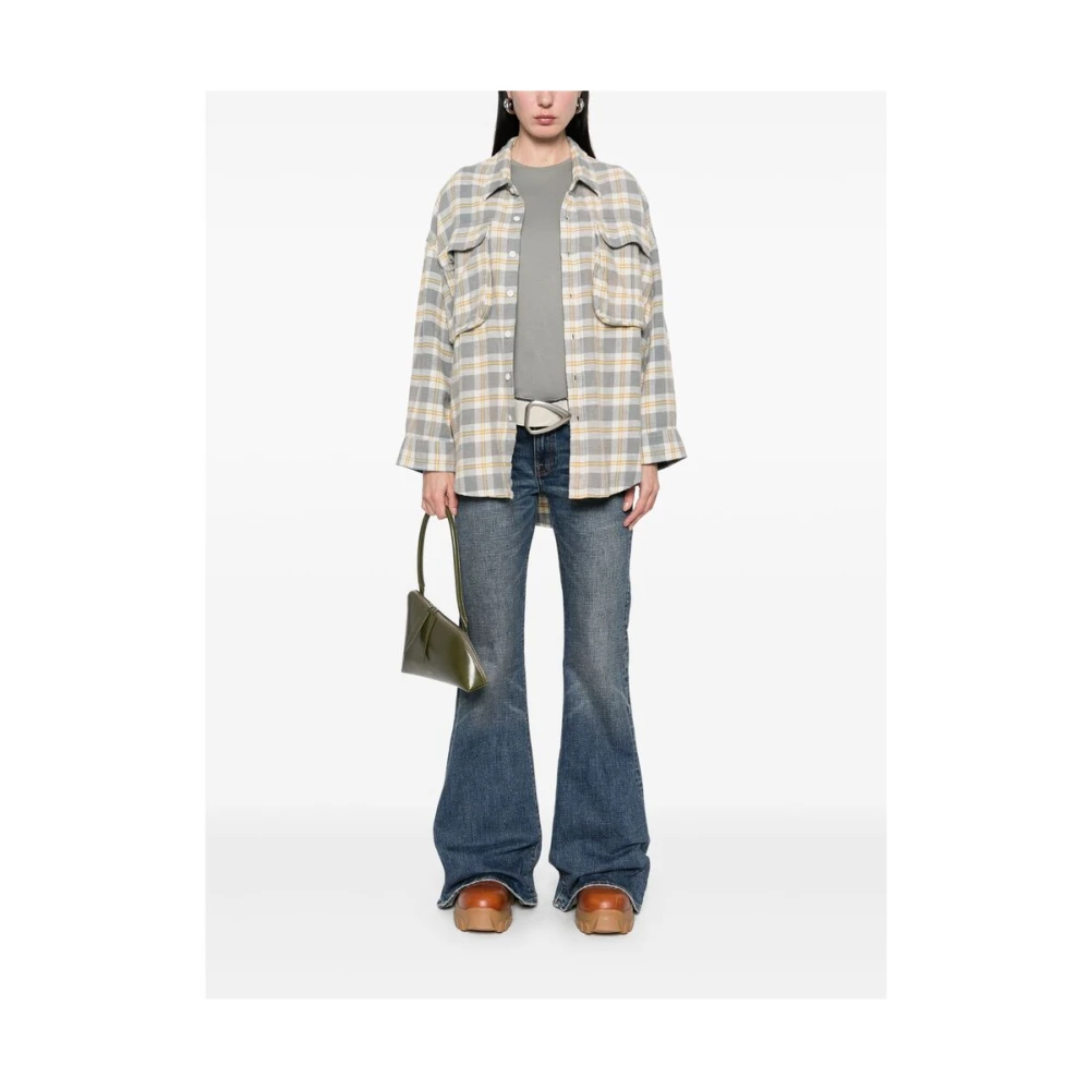 R13 Blauwe Klassieke Five-Pocket Jeans Blue Dames