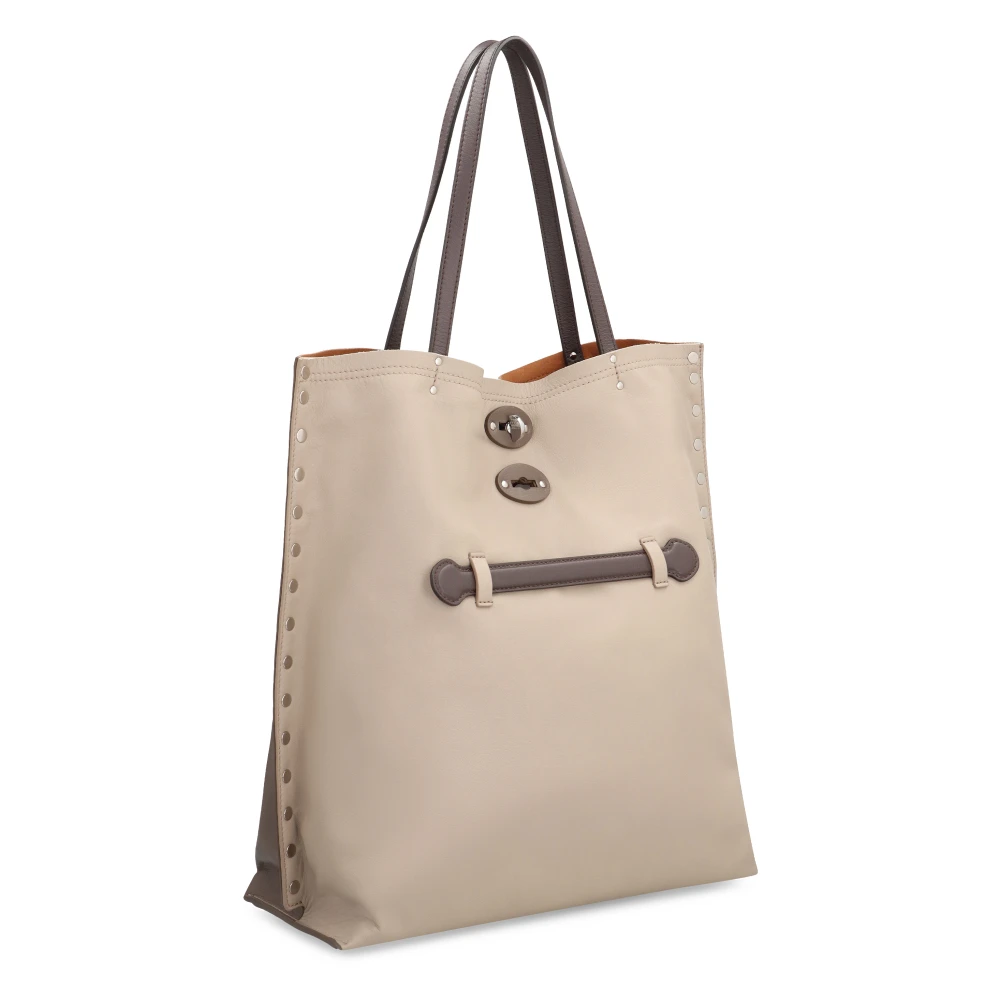 Zanellato Gestikte Leren Tote Tas Gray Dames
