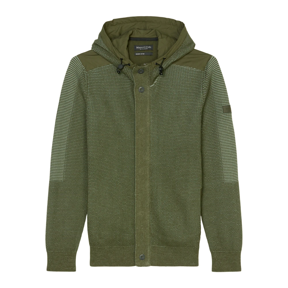 Marc O'Polo Hoodie vest regular Green Heren