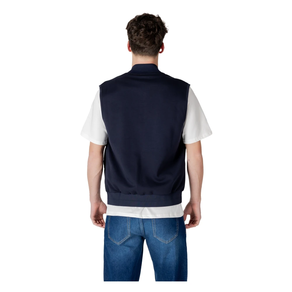 Antony Morato Blauwe Mouwloze Gilet met Rits Blue Heren