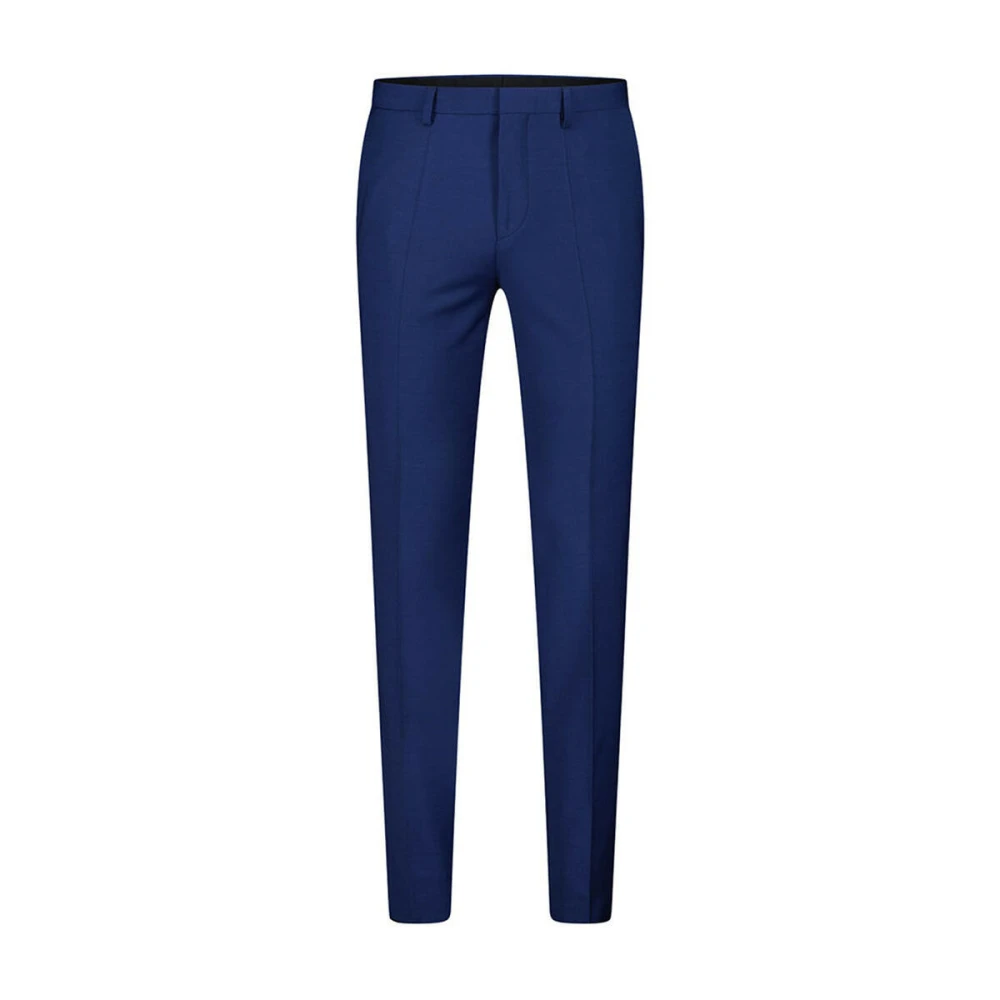 Hugo Boss Slim-Fit Ullblandning Kostymbyxor Blue, Herr