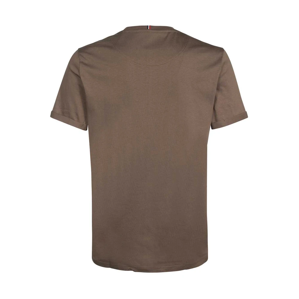 Les Deux Katoenen Crew-Neck T-shirt Geribbelde Stijl Brown Heren