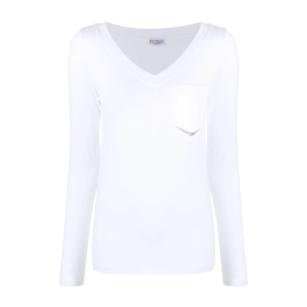 BRUNELLO CUCINELLI Witte Longsleeve Top Dameskleding T-Shirts Polos Aw23 White Dames