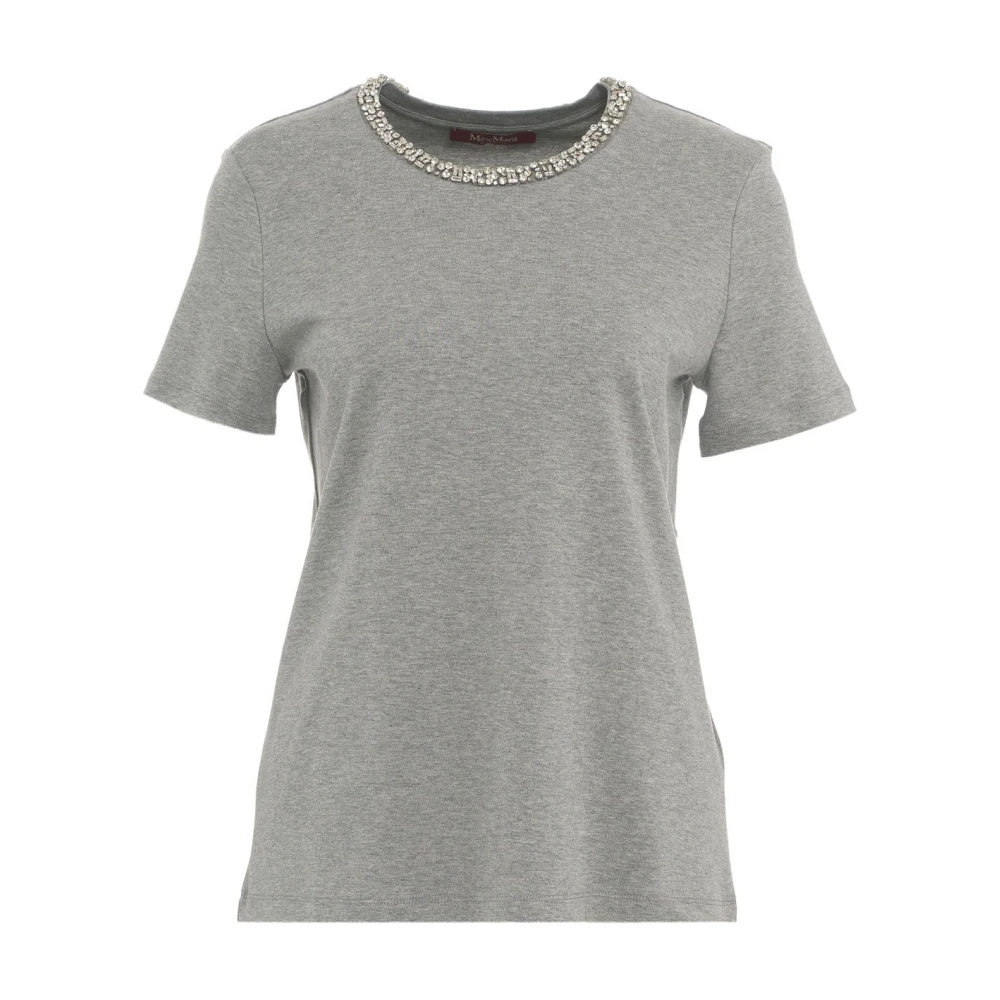 Max Mara Grijze Strass Detail T-shirt Gray Dames
