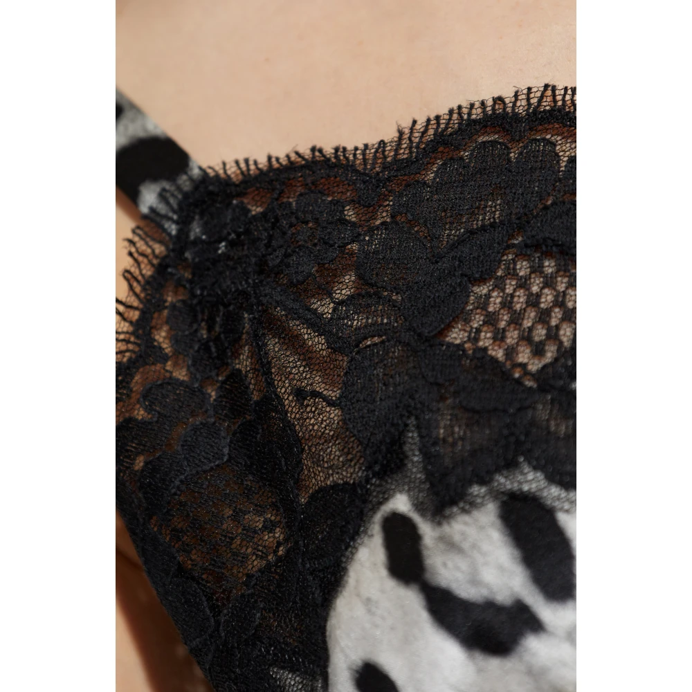 Dolce & Gabbana Zijden top met dierenprint Gray Dames