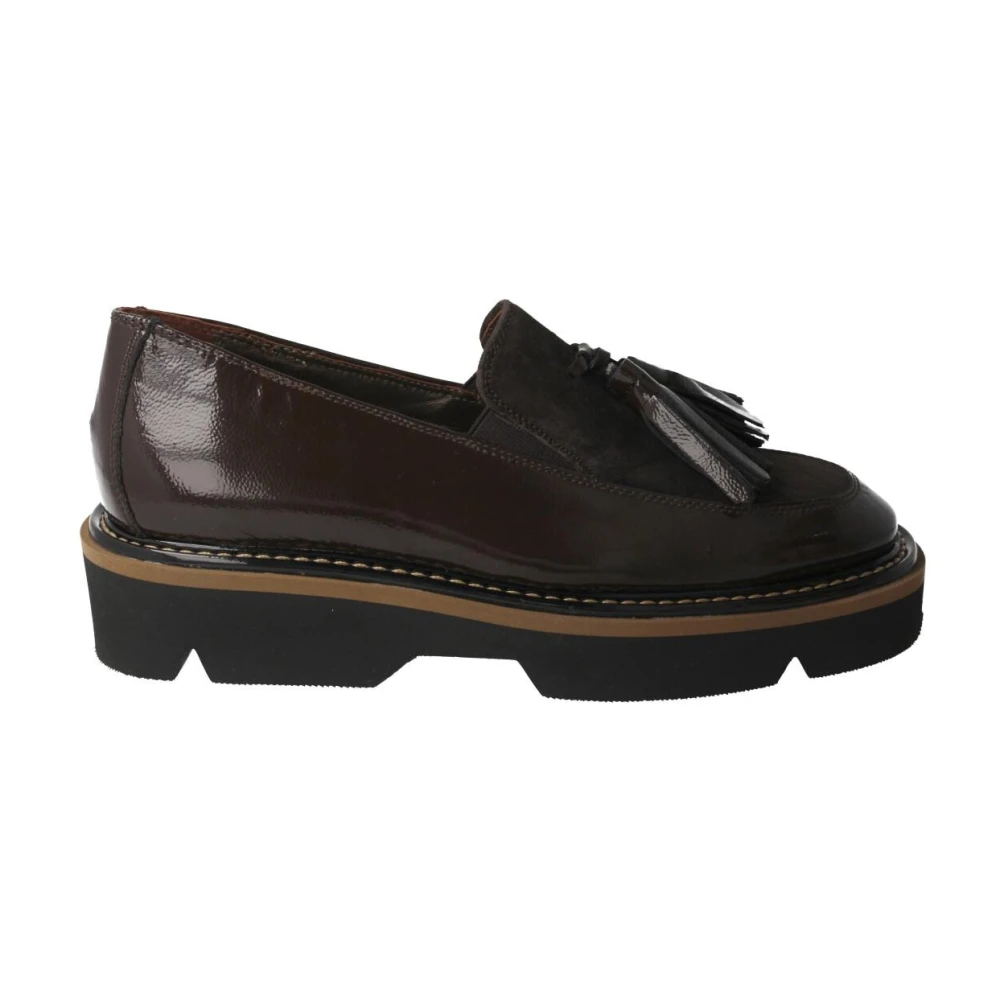 Zwarte lak loafers met kwastjes voor dames • Mijn mocassin