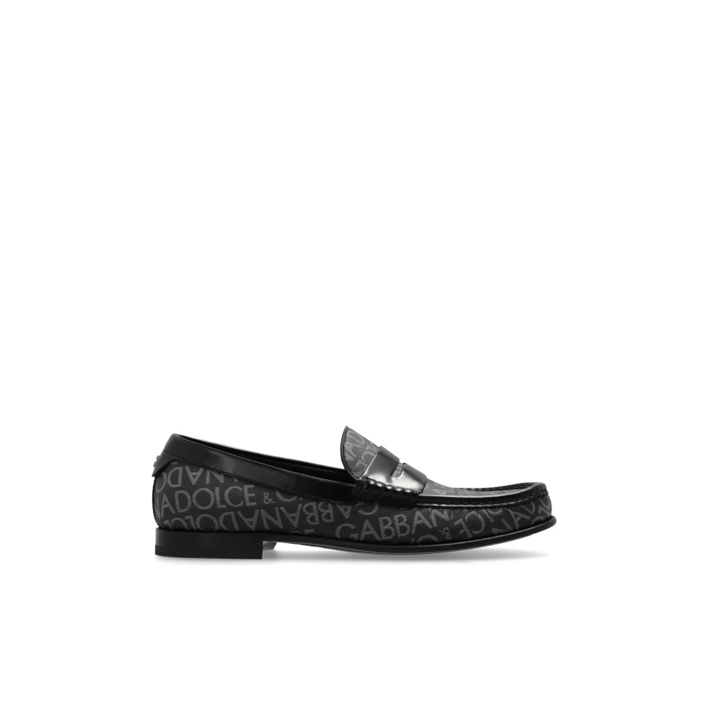 Dolce & Gabbana Mannelijk Zwart Schoenen Heren, 41 1/2 Eu, Leer, Schoentype Loafers