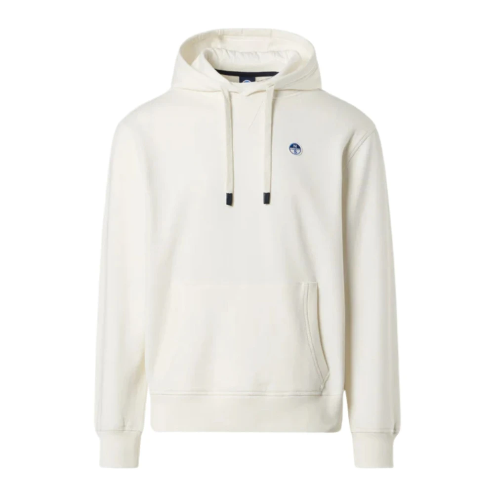 North Sails Men's White Hoodie With Logo Patch - Hoodies - S - Sweatshirts & Hoodies
