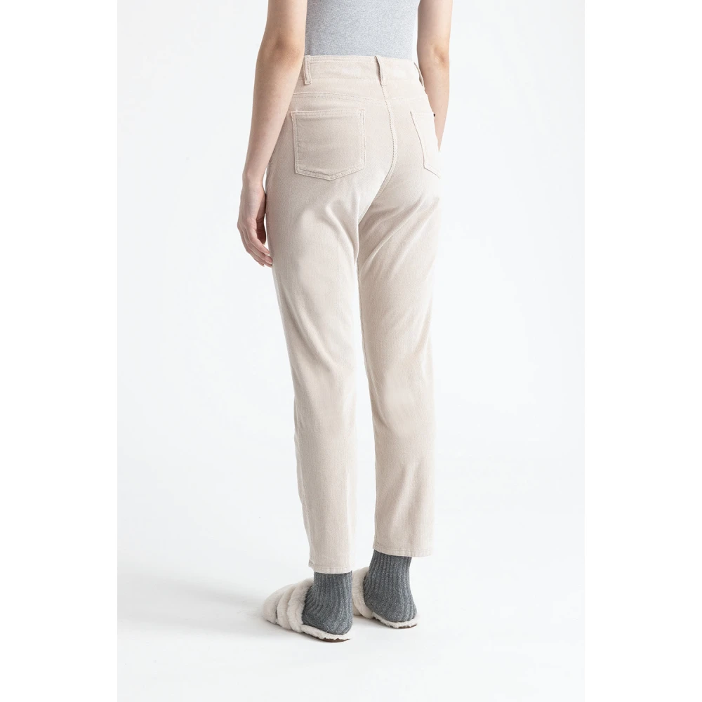 PESERICO Needlecord denim sigarettenbroek Beige Dames