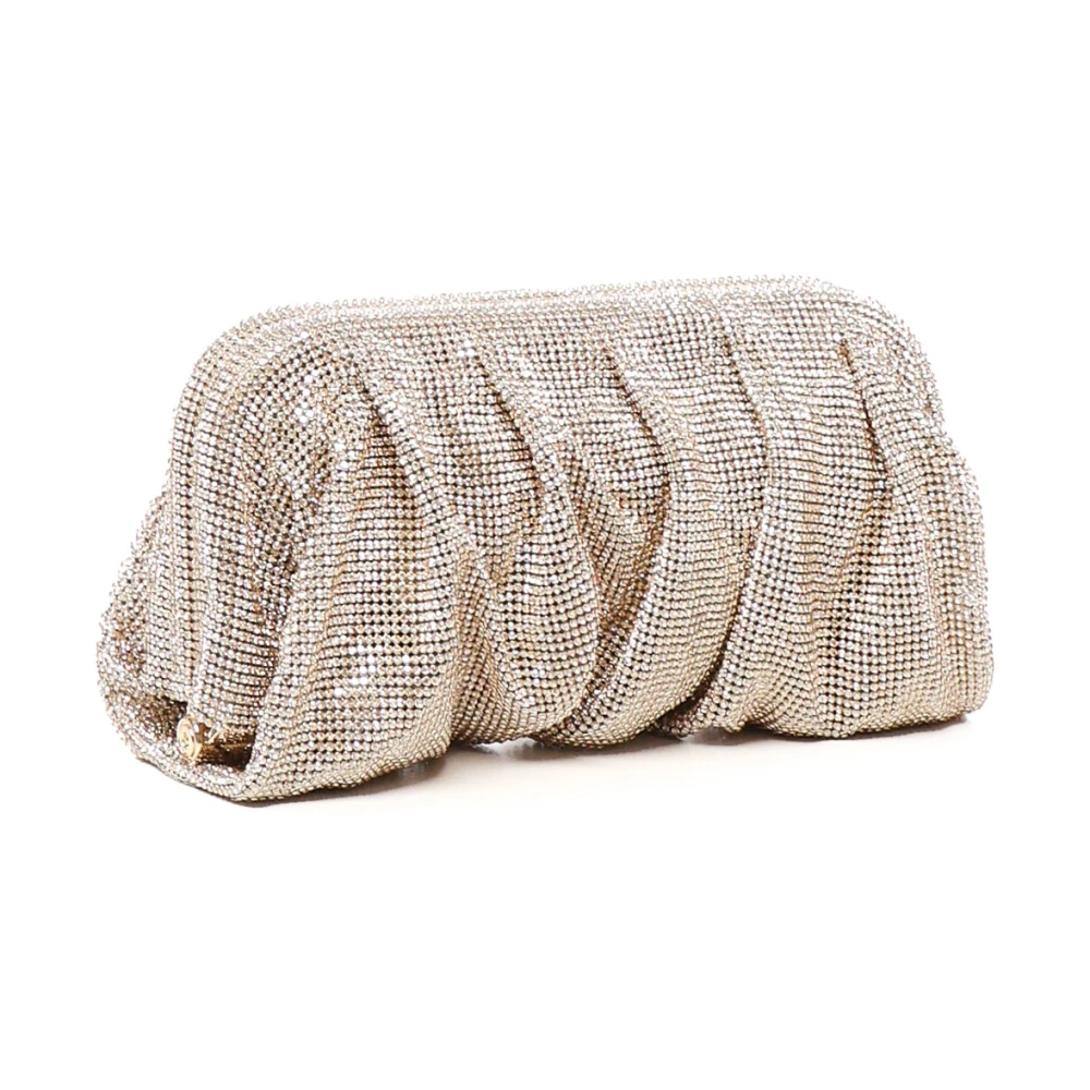 Benedetta Bruzziches Gouden Kristal Mesh Clutch Tas Yellow Dames