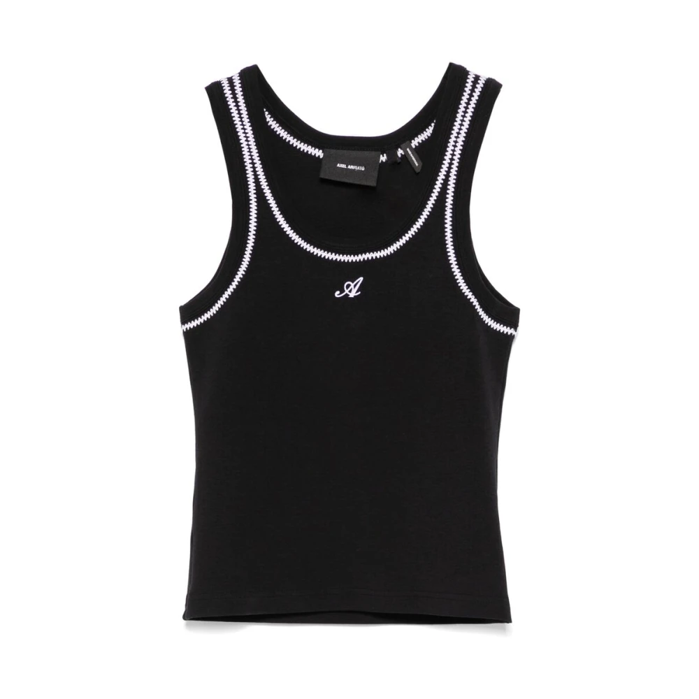 Axel Arigato Zwart Logo Geborduurde Racerback Tanktop Black Dames