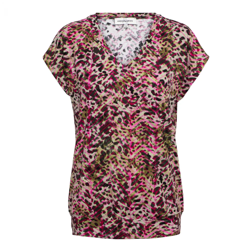 &Co Woman Bloes met lange mouwen en V-hals Multicolor Dames