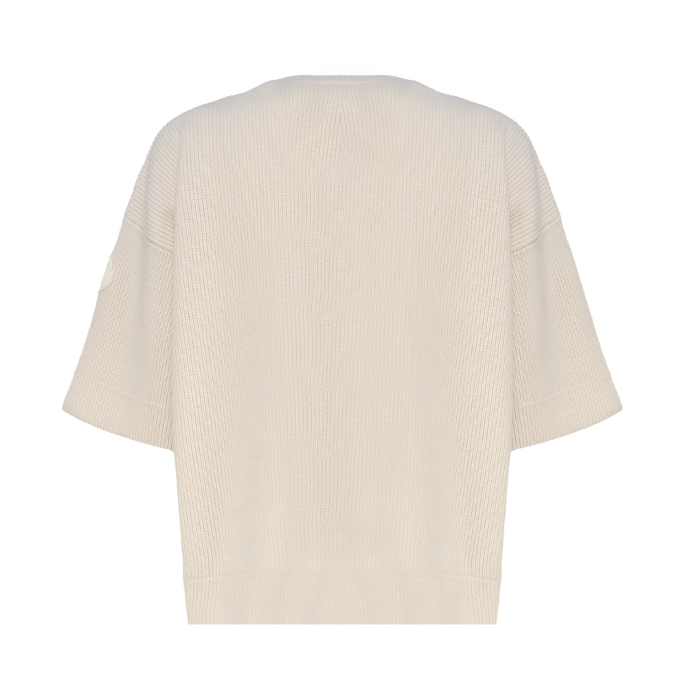 Moncler Witte Wol Trui Cirkel Brioche Steek White Heren