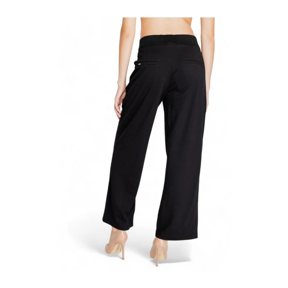 Street One Getailleerde viscose blend broek met elastaan Black Dames