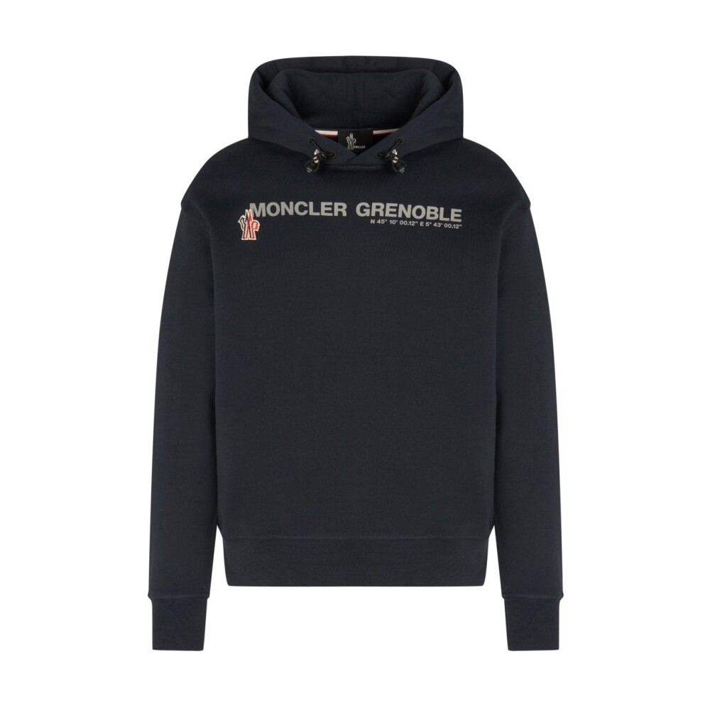 新品☆MONCLER Greylinelogo Hoodie パーカー S 黒色 NEW MONCLER COLOR BLOCK BLACK LOGO COTTON HOODIE SWEATSHIRT