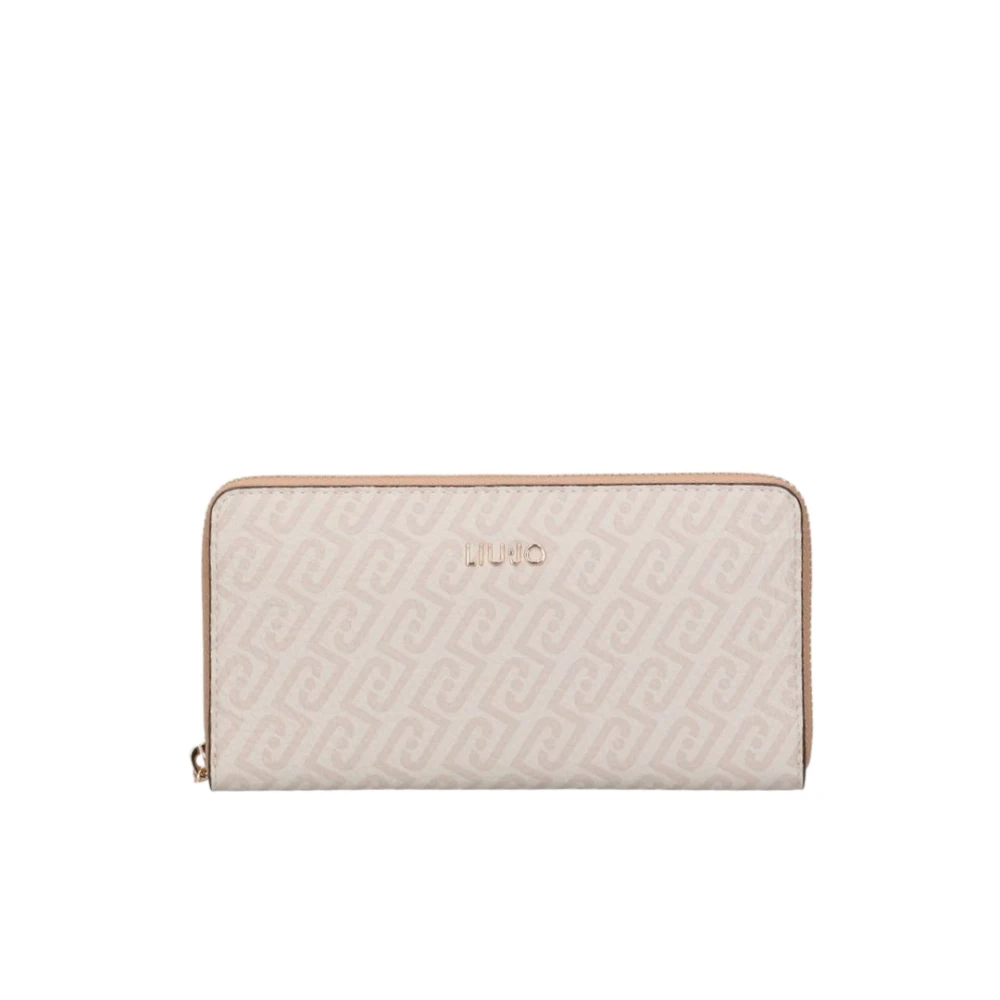 Liu Jo Vrouw Beige Accessoires Dames, One Size, Leer, Zip Wallet