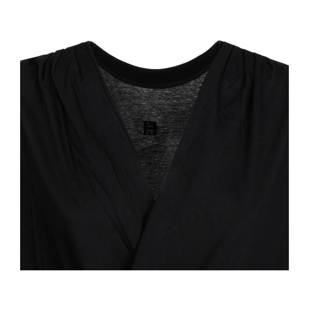 Givenchy Zwarte Gedrapeerde T-shirt Black Dames
