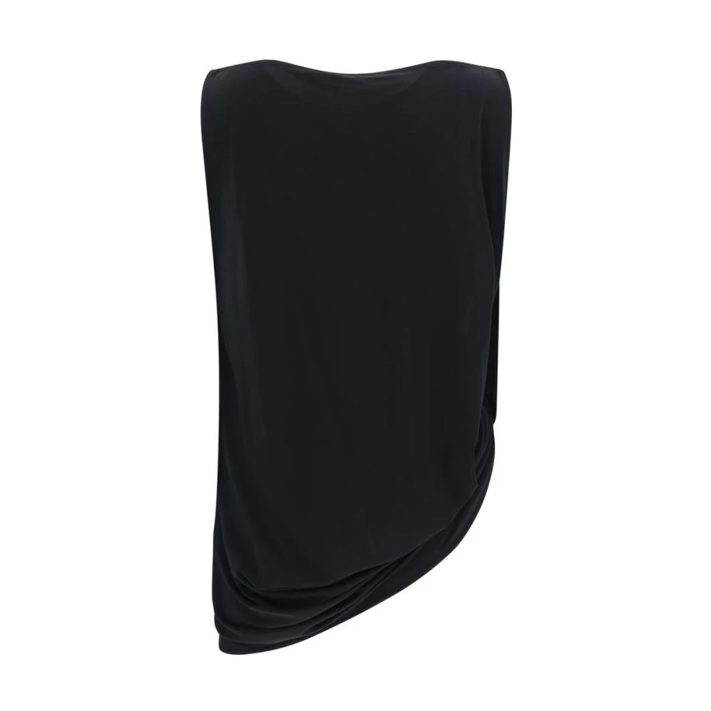 Jacquemus Kruis Peplum Top met Brede Kraag Black Dames