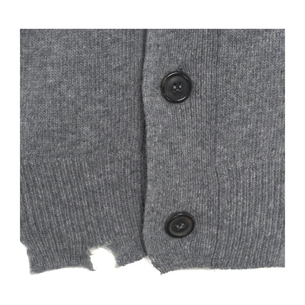 Mauro Grifoni Grijze Gebreide Trui Aw24 Handwas Gray Heren