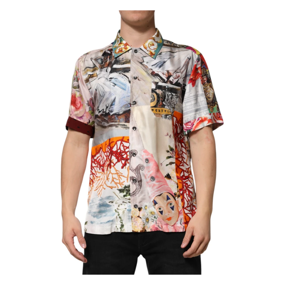Dolce & Gabbana Multicolor Shell Print Hawaii Casual Shirt - Male - Short Sleeve Shirts - Multicolor - M - Shirts