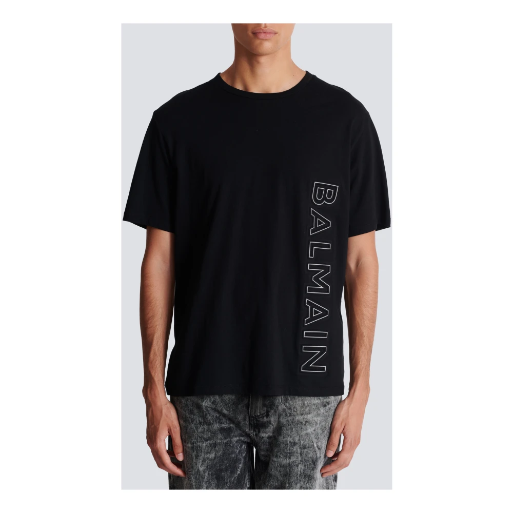 Balmain Geëmbosseerd T-shirt Black Heren