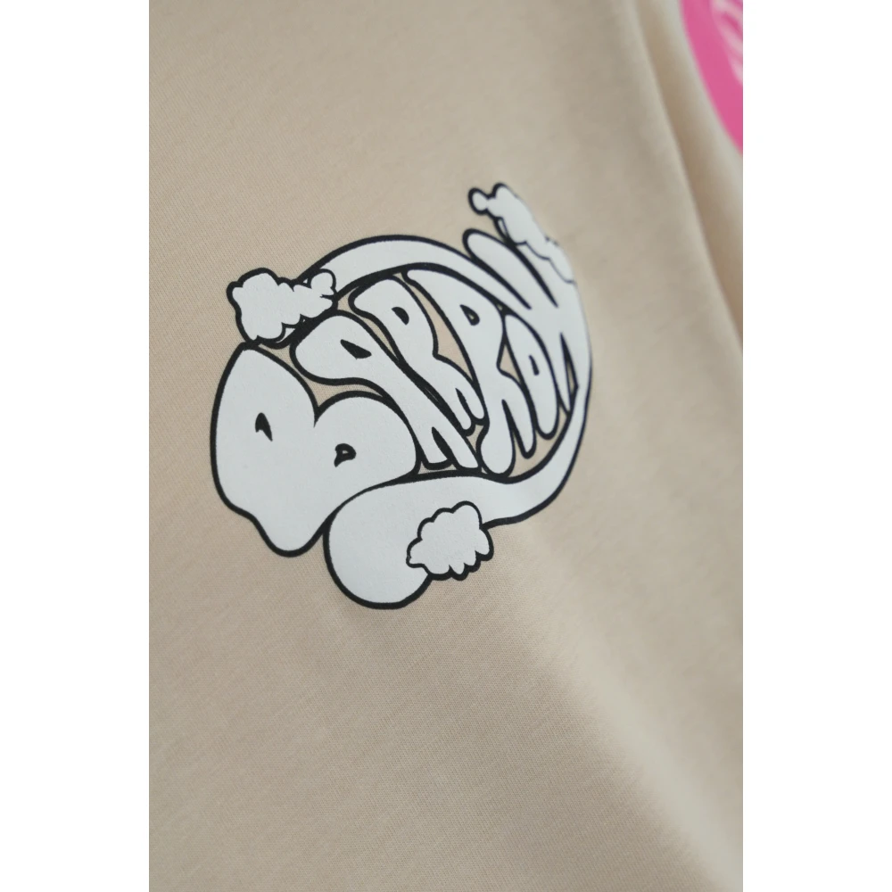 Barrow Katoenen T-shirt met Logo Print Beige Heren