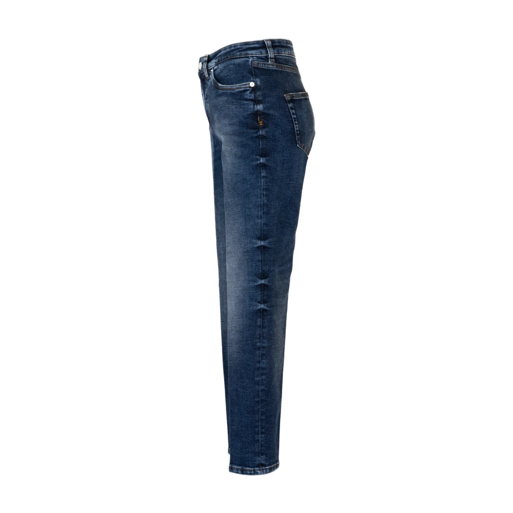 Nine In The Morning Donkere Denim Slim Fit Comfort Broek Blue Dames