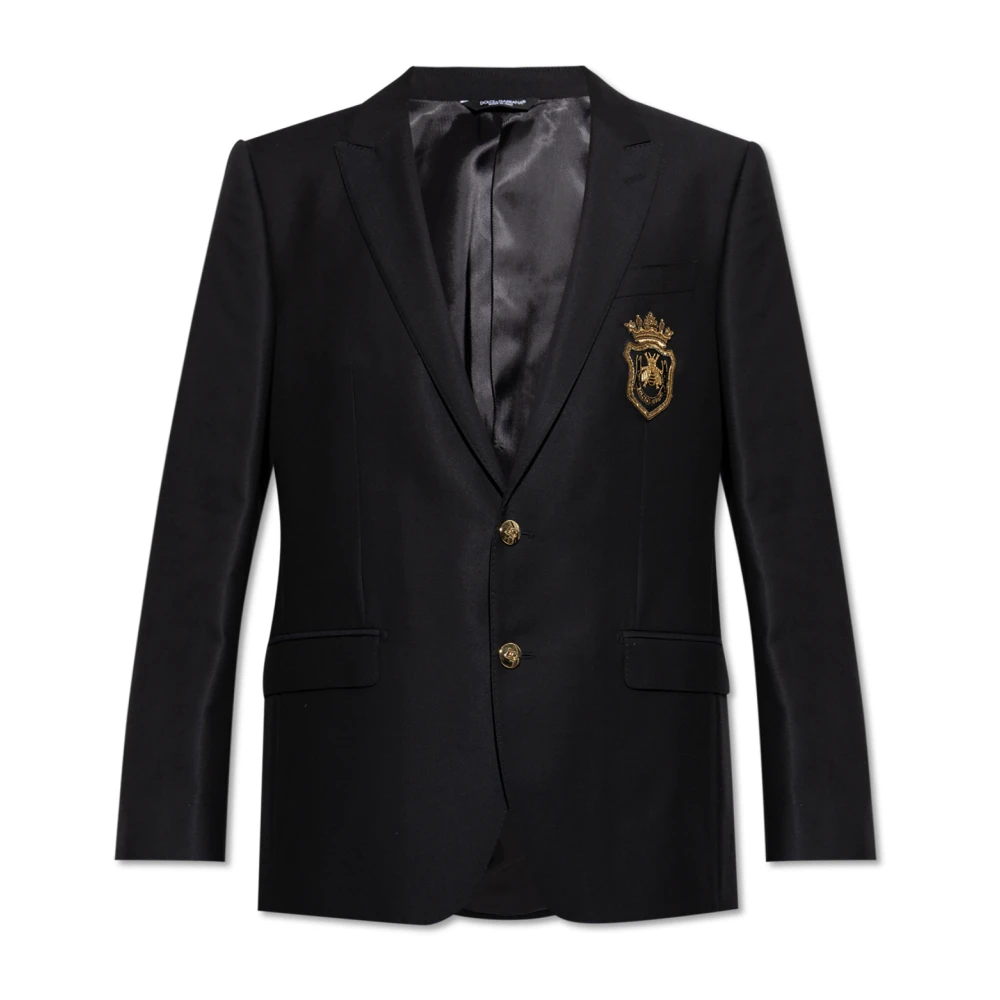 Dolce & Gabbana Wollen blazer met applicatie Black Heren