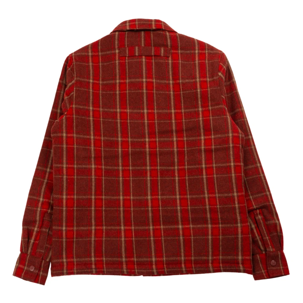 House of Sunny Rood bruin geruit overshirt met gewatteerde voering Red Dames