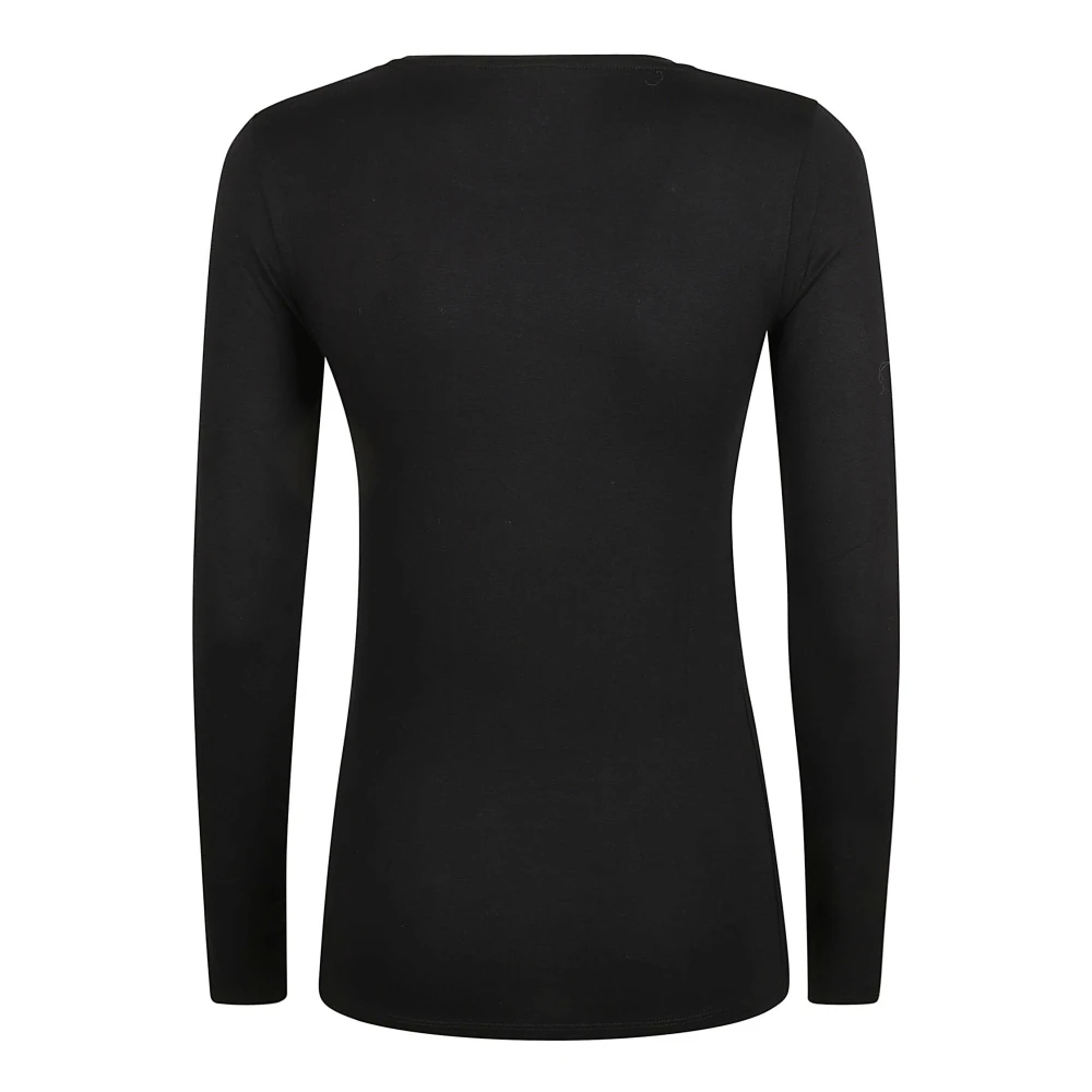 majestic filatures Zwarte T-shirts en Polos Gemaakt in Italië Black Dames