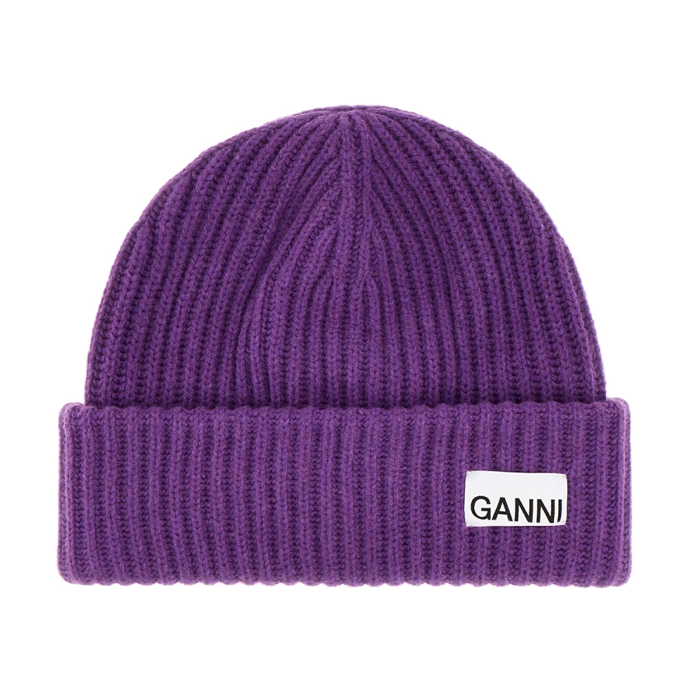 Ganni Beanies Purple Dames