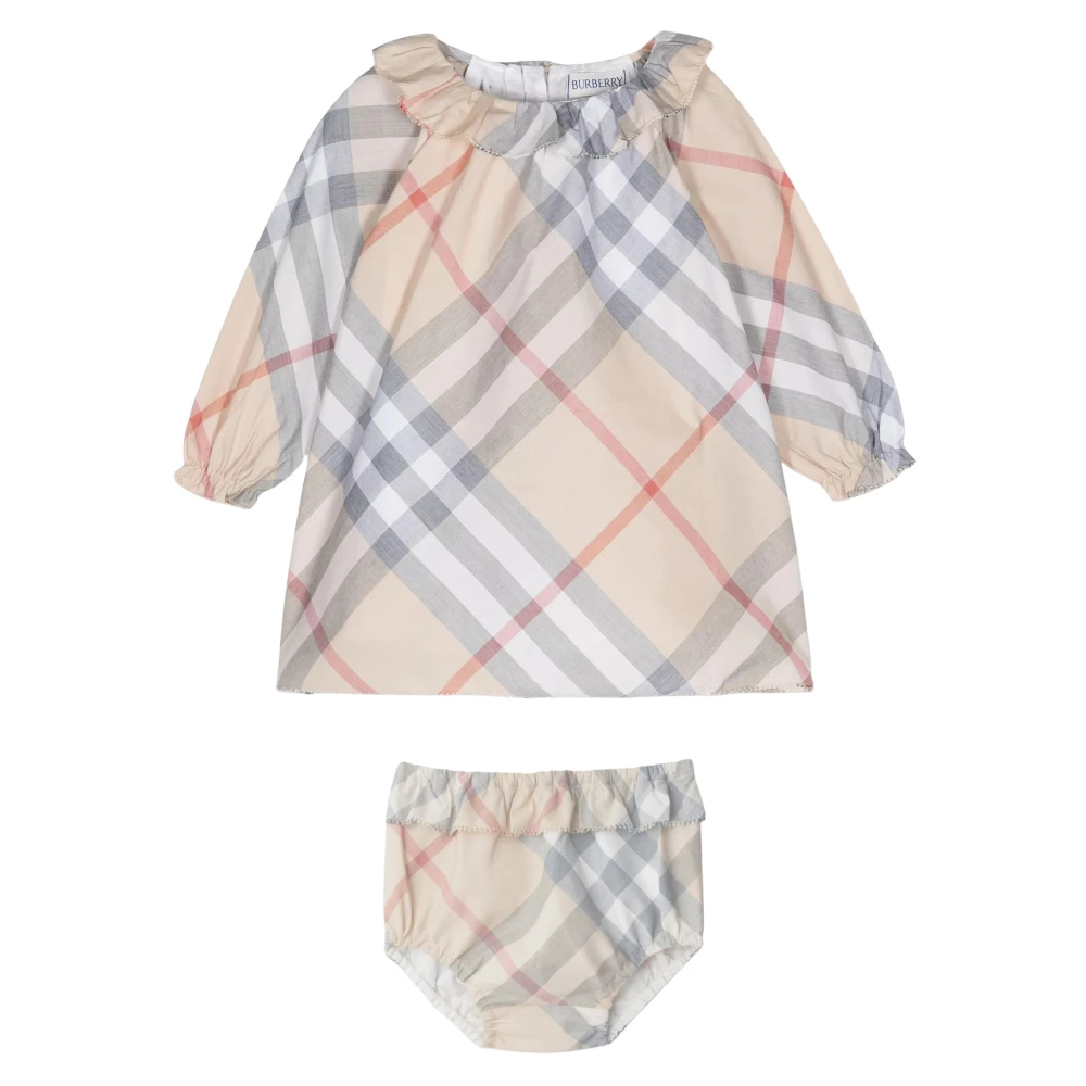 Burberry Girls Beige Check Dress Set In - Kids Sets - 18 M - Kids
