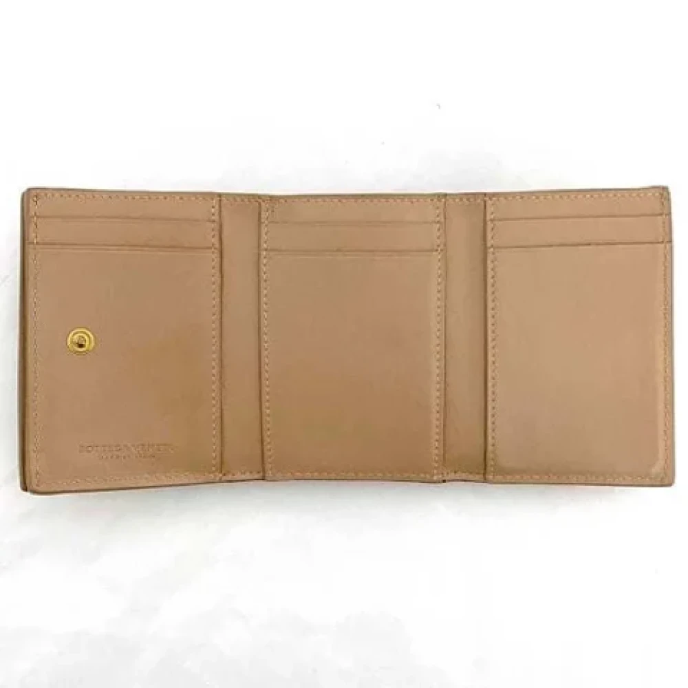 Bottega Veneta Vintage Pre-owned Leather wallets Beige Dames