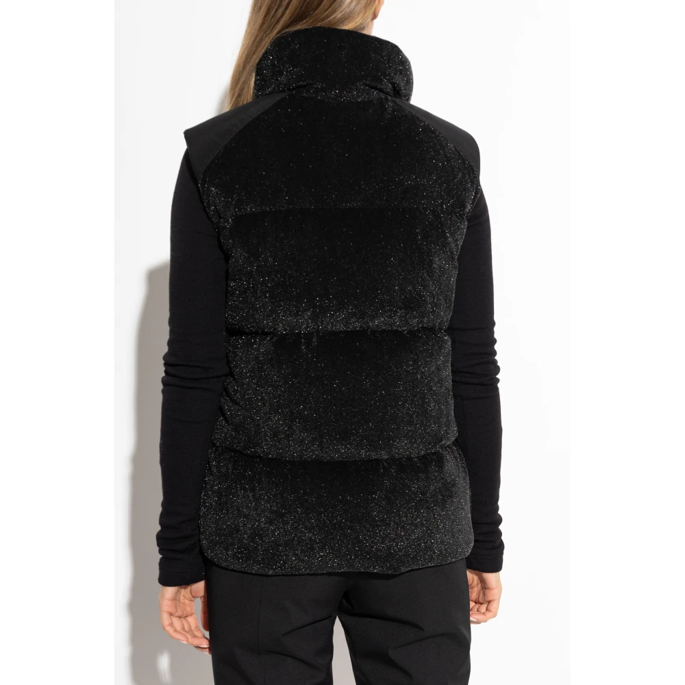 Moncler Donsvest met lurex draad Black Dames