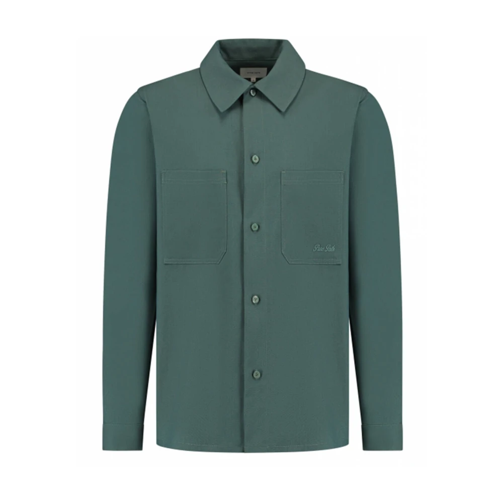 Pure Path Lange mouw losvallend shirt Green Heren