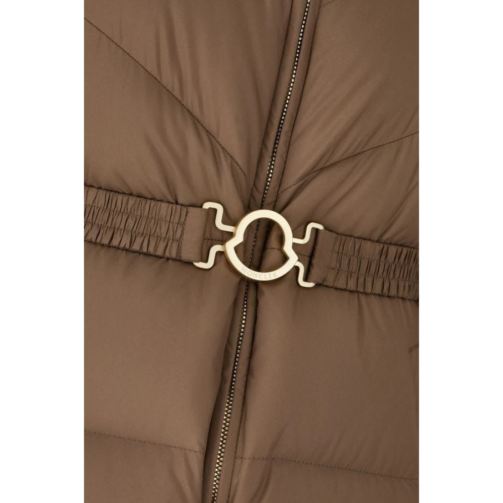 Moncler Lange Winterjas Brown Dames